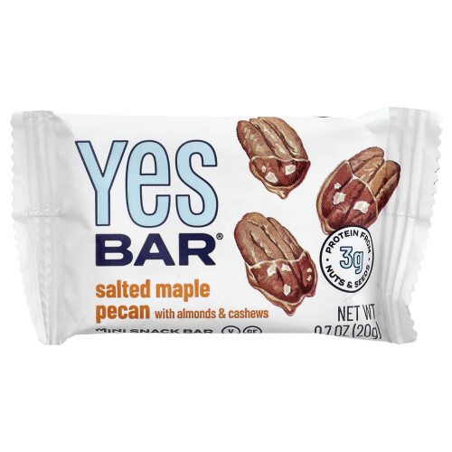 Yes Bar, Σνακ Μπαρ, Σαλινοποιημένο Καστανό Πεκάν, 6 Μπάρες, 1,4 oz (40 g) Κάθε 2