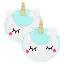 2Pcs Soft Sky-Blue Unicorn Slap Bracelets Kids Lightweight Wristbands