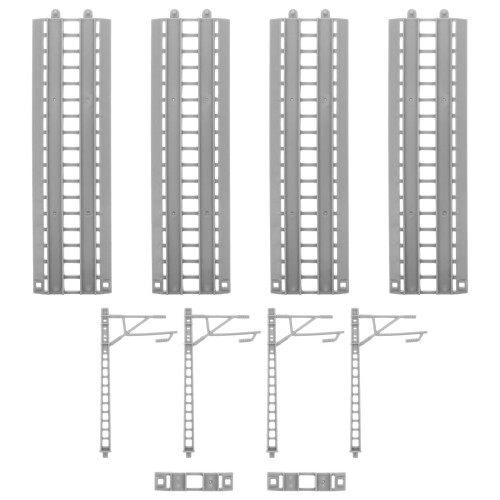 3Pcs Grey Plastic Model Train Kit and Highspeed Rail Toy
