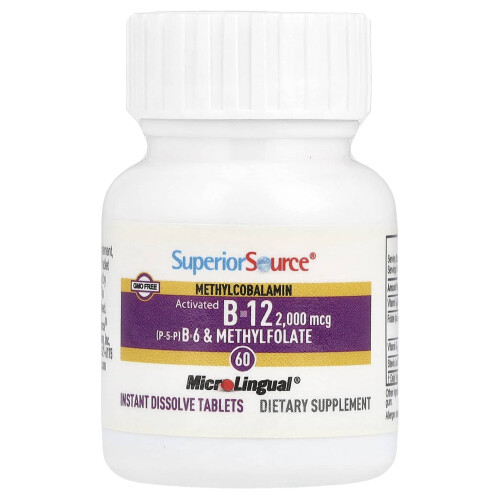 Superior Source, Geactiveerd B-12 Methylcobalamin, B-6 (P-5-P) & Methylfolate, 60 MicroLingual Instant Dissolve Tablets 2