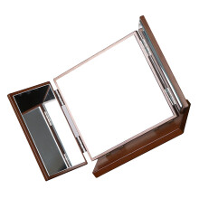 2Pcs Folding Three-Sided Wood Carve Desktop Cosmetic Mirror for Home