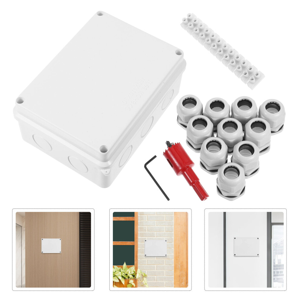 3Sets White Abs Plastic Project Boxes For Electronics With Connectors 3671897164891