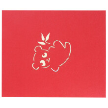 2Pcs Multi Color 3D Paper Graduation Cards Panda Sculpture Greeting
