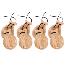 16Paare Handliche Holz Kastagnetten Percussion Instrumente Khaki Farbe