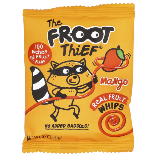 The Froot Thief, Αληθινά Φρούτα Whips, Μάνγκο, 5 Πακέτα, 0,7 oz (20 g) Κάθε 2