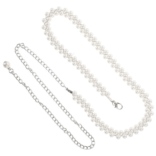 Silber Taillenkette Mit Perlen, Robust Und Modisch Für Damen