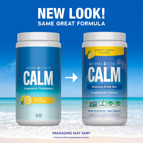 Natural Vitality, CALM, Ρεαλιστικός Ποτό Μίξ, Σουβλάκι Λεμόνι, 16 oz (453 γρ.) 2