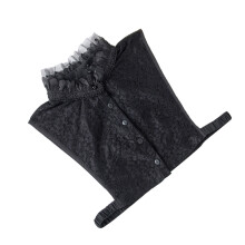 2Pcs Comfortable Black Chiffon Stand Collar Women Detachable Accessory