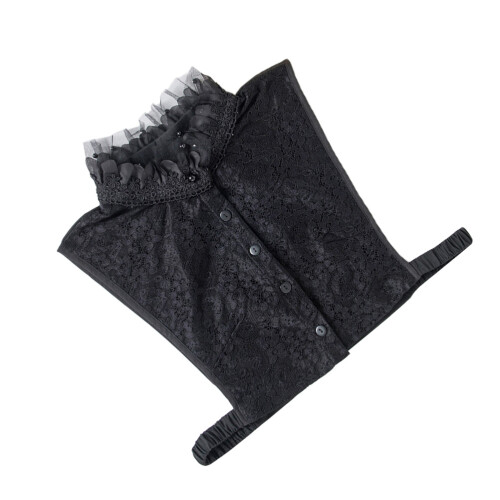 2Pcs Comfortable Black Chiffon Stand Collar Women Detachable Accessory