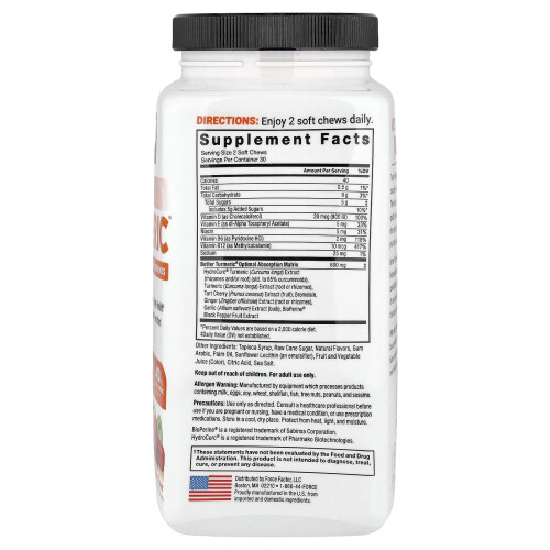 Force Factor, Better Turmeric, Extra Sterke Curcumin, Fruit Splash, 60 Soft Chews 1