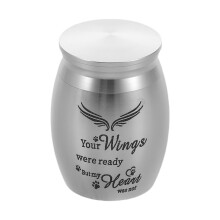 2Pcs Small Stainless Steel Pet Urn with Openable Lid for Dog and Cat