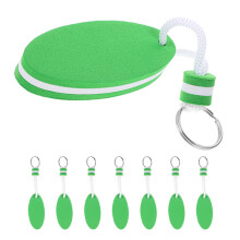 32Pcs Oval Eva Floating Key Rings with Clip for Boat Keys Light Green
