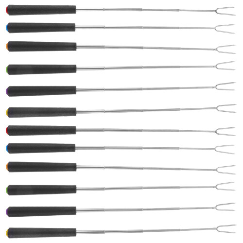 24Pcs Campfire Bbq Forks Marshmallow Roasting Sticks with Comfort Grip