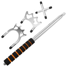 2Sets Adjustable Telescopic Pool Cue Extender Silver for Billiard Play