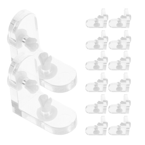100Sets Transparent Acrylic Corner Brace Easy Install Display Shelf 1