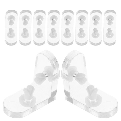 100Sets Transparent Acrylic Corner Brace Easy Install Display Shelf 2