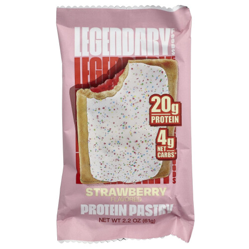 Legendary Foods, Προτεϊνική Παstry, Φράουλες, 10 Πακέτα, 2.2 oz (61 g) Each 2
