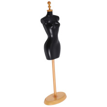 Black Plastic Mini Mannequin Dress Form Stand for Doll Display