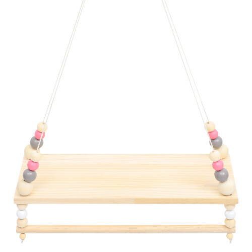4Pcs Multi Wood Nylon Wall Hanging Shelves Boho Bead Storage Organizer