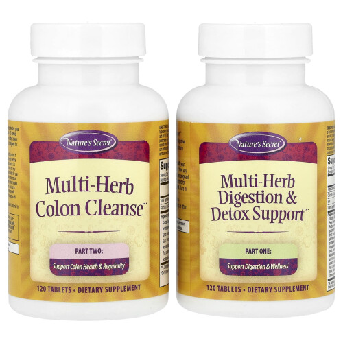 Nature's Secret, Ultimate Renhet, 2 Del Total-Kropp Program, 2 Flaskor, 120 Tabletter Varje 2