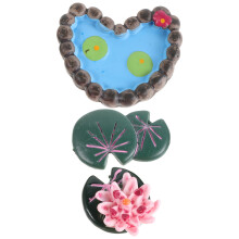 12Pcs Realistic Mini Lotus Pond Ornaments for DIY Garden Craft