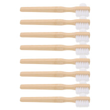 Medium Hardness Denture Cleaning Brush with Ergonomic Bamboo Grip