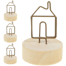 12Pcs Multi Color Memo Clips with Wooden Base for Table Cards