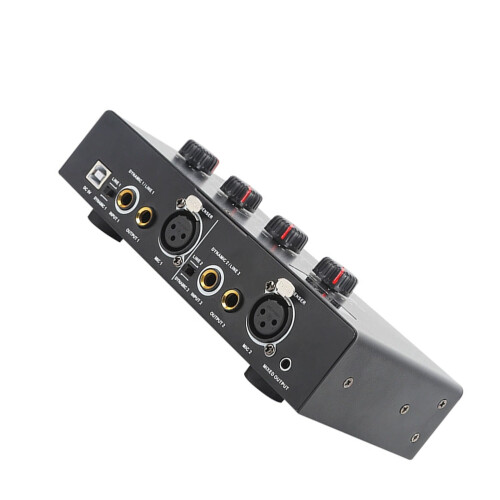 1Set Dark Grey Microphone Amplifier Dual Mic Preamp with Clear Audio