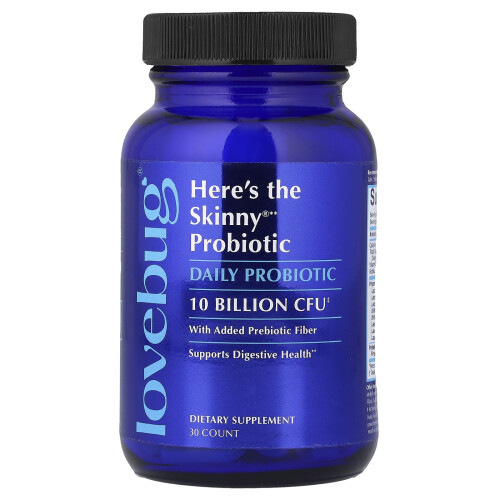 LoveBug Probiotics, Her er Den Tynde Probiotik, 10 Billion CFU, 30 Tælling 2