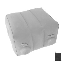 3Pcs Inflatable Foot Rest for Airplane Travel Light Grey PVC Comfort