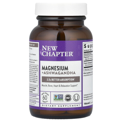 New Chapter, Μαγνήσιο + Ashwagandha, 60 Βιολογικά Tablets 2