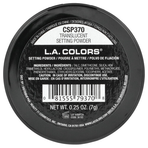 L.A. Colors, Στερεοποιητικό Πουδέρα, CSP370 Αδιαφανές, 0.25 oz (7 g) 1