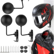 Helmet Holder Wall Mount -3 Pack 180 Rotation Helmet Hanger for Motorcycle Bike Racing Outerwear Sports Gear Display
