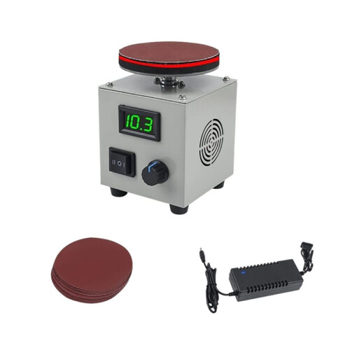 Electric  4 Inch Disc Sander 150W Multi-Function Exterior Polisher with LCD Display Adjustable Speed US Plug 1