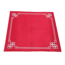 Red Crystal Velvet Non-Slip Mahjong Mat for Games Noise Reduction