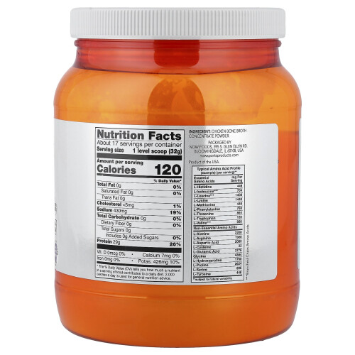 NOW Foods ΝΑΟ Τροφές, Αθλητισμός, Κρέας Οστών Πουλερικών Προτεϊνική Πώληση, 1,2 lbs (544 g) 1