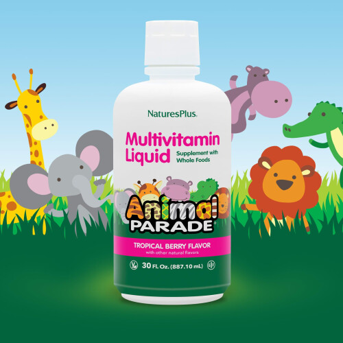 NaturesPlus, Animal Parade, Λύκος Ποσότητα, Τροπική Φρούτα, 30 fl oz (887.1 ml) 2