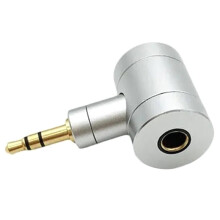 HIFI Angle4.4 Balanced Earphone Adapter 4.4mm Female to 3.5mm 3Pole Male Plug DIY for , Music Players Silver