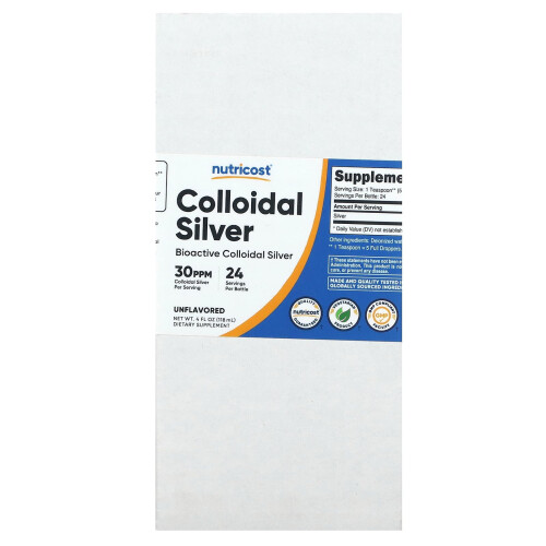 Nutricost, Colloidal Silver, Unflavored, 30 PPM, 4 fl oz (118 ml) 2