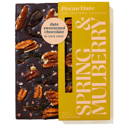 Spring & Mulberry, Chocolade met Dater, Pecan Date, 2,1 oz (60 g) 2