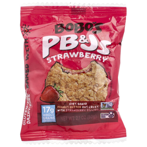 Bobo's Oat Bars, PB&Js, Strawberry, 4 Pack, 2.1 oz (60 g) Each 2