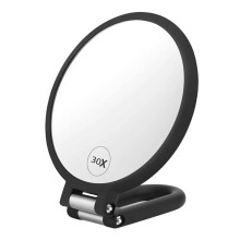 30x Makeup Magnifying Mirror Travel Hand Mirrors with Handle Double Side Handheld Mirror with Adjustable Handle/Stand