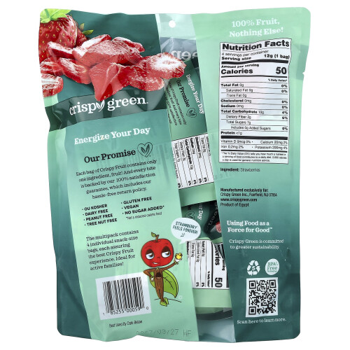 Crispy Green, Crispy Fruit, Alles Strawberry, 4 Pack, 0.42 oz (12 g) Each 1