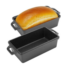 Cast Iron Loaf Pan with Lid Bread Baking Pan Even Heat Distribution for Homemade Bread, Cake, and Meatloaf