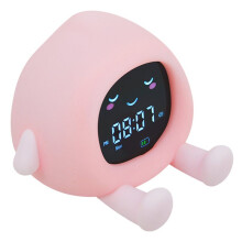 Alarm Clock Kids 6-in-1 Fruit-Shape Toddler Sleep Training Clock Cute Touch Night Light for Children'S Bedroom B
