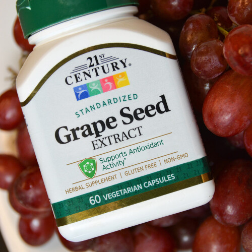 21st Century, Grape Seed Extract, Standardized, 60 Vegetarian Capsules 2