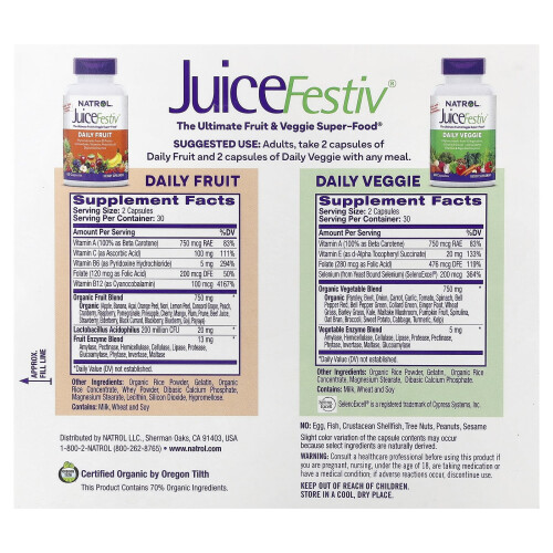 Natrol JuiceFestiv, 2 Botellas, 60 Comprimidos Cada Una 1