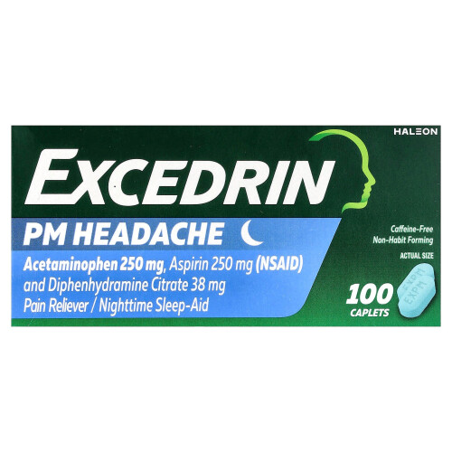 Excedrin, PM Hovedpine, 100 Kapsler 1