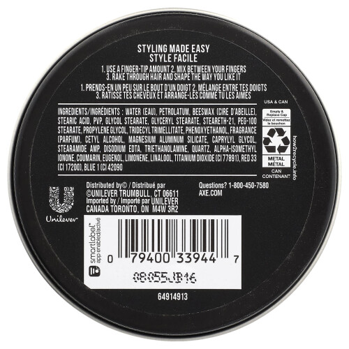 Axe, Messy Look, Flexibele Pasta, Medium Hold/Low Shine, 2.64 oz (75 g) 1