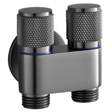 1-in-2-Out Dual Control Valve, G1/2 Double Control Washing Machine Toilet Triangle Valve for Bidet and Bathroom Cleaning